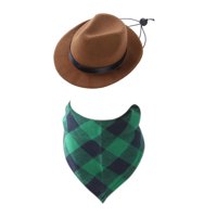 Ioensy - Disfraz De Vaquero Para Mascotas, Sombrero Para Perro Y Bufanda De Bandana Para Cachorro Corgi, Gatito, Marrón