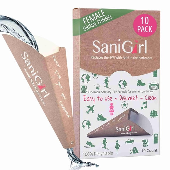 Embudo desechable para orinar SaniGirl para mujer (paquete de 10)