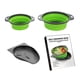 thumbnail image 1 of 3 paquetes plegables con base autodrenante, filtros de alimentos de silicona sobre el borde del fregadero, tamaños pequeños/medianos/grandes, anidación para fácil almacenamiento compacto verde/gris, 1 of 3