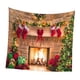 thumbnail image 3 of Telón de fondo de chimenea navideña, tapiz navideño, decoración de pared, manta, tela de fondo navideña para decoración del hogar, fiesta y festival , 150cmx130cm, 3 of 5