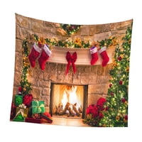 Magideal - Telón De Fondo De Chimenea Navideña, Tapiz Navideño, Decoración De Pared, Manta, Tela De Fondo Navideña Para Decoración Del Hogar, Fiesta Y Festival , 200Cmx150Cm