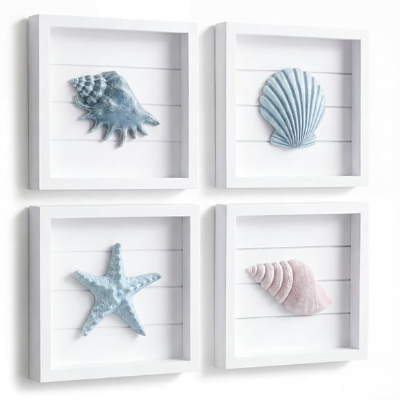 Decoración de pared Tide and Tales Set 3D de caracoles marinos y estrellas de mar