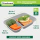 thumbnail image 4 of Contenedores Freshware de 800 ml para preparación de comidas – Pack de 25, 2 compartimentos, 4 of 8