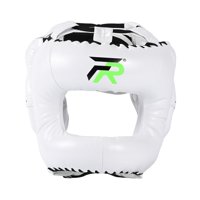 Ioensy - Casco De Boxeo Acolchado Para Hombres, Mujeres Y Niños, Para Taekwondo, Sanda Y Kickboxing, Color Blanco, Talla M