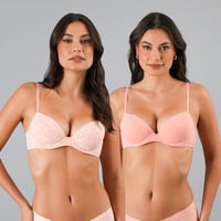 Pack 2X Sosten Balconet Push Up Micro Flores Mujer 25554-243