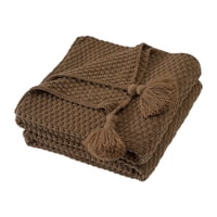 Bothyi - Manta De Tiro De Punto Manta De Camping Con Borla Suave Para Cama Sofá Sofá 150 Cm X 200 Cm