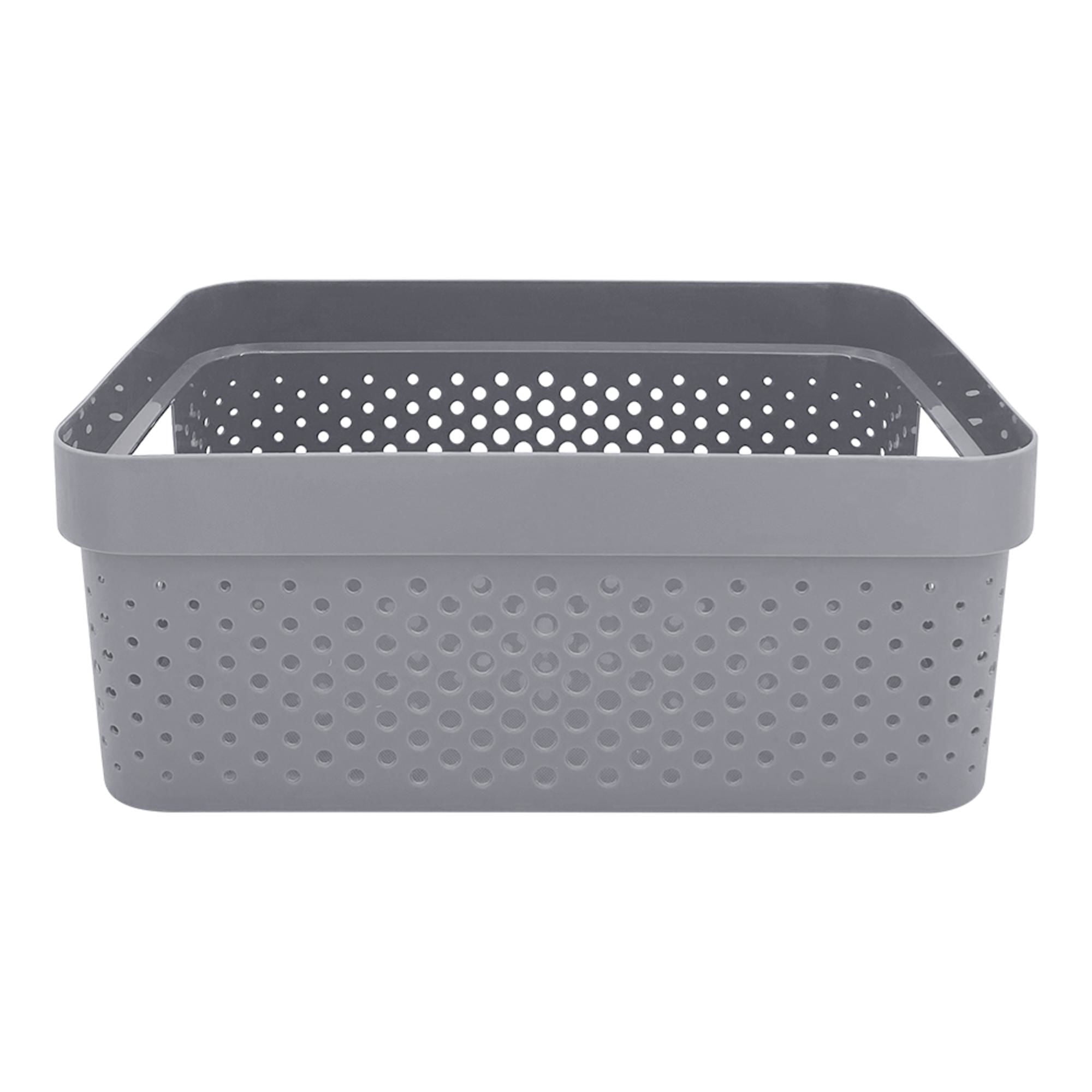 Cesta Almacenamiento 11l Plastico, Gris 1 Un Haus
