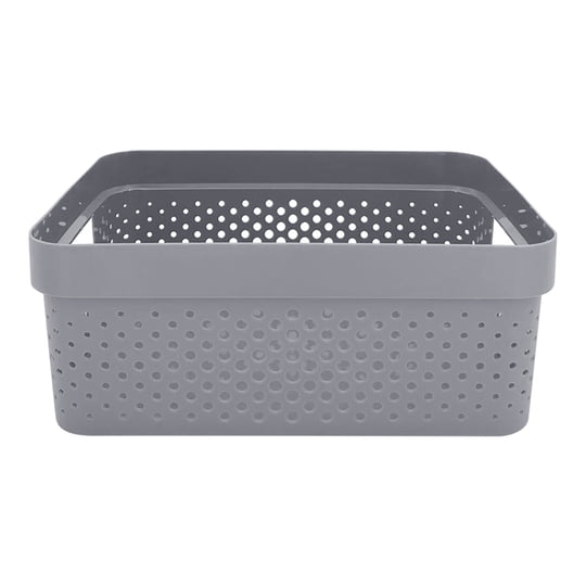 Cesta Almacenamiento 11l Plastico, Gris 1 Un Haus