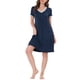 thumbnail image 1 of INSPIRE CHIC Camisón de Manga Corta para Mujer Regreso a Clases con Bolsillos Suave y Elástico Cuello en V Largo hasta la Rodilla Camisón Ropa de Casa M Azul, 1 of 6