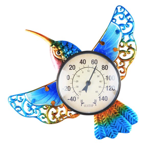 Termómetro VCUTEKA para colgar en la pared con forma de colibrí para interiores y exteriores