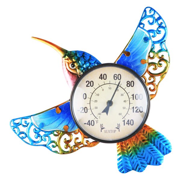 Termómetro VCUTEKA para colgar en la pared con forma de colibrí para interiores y exteriores