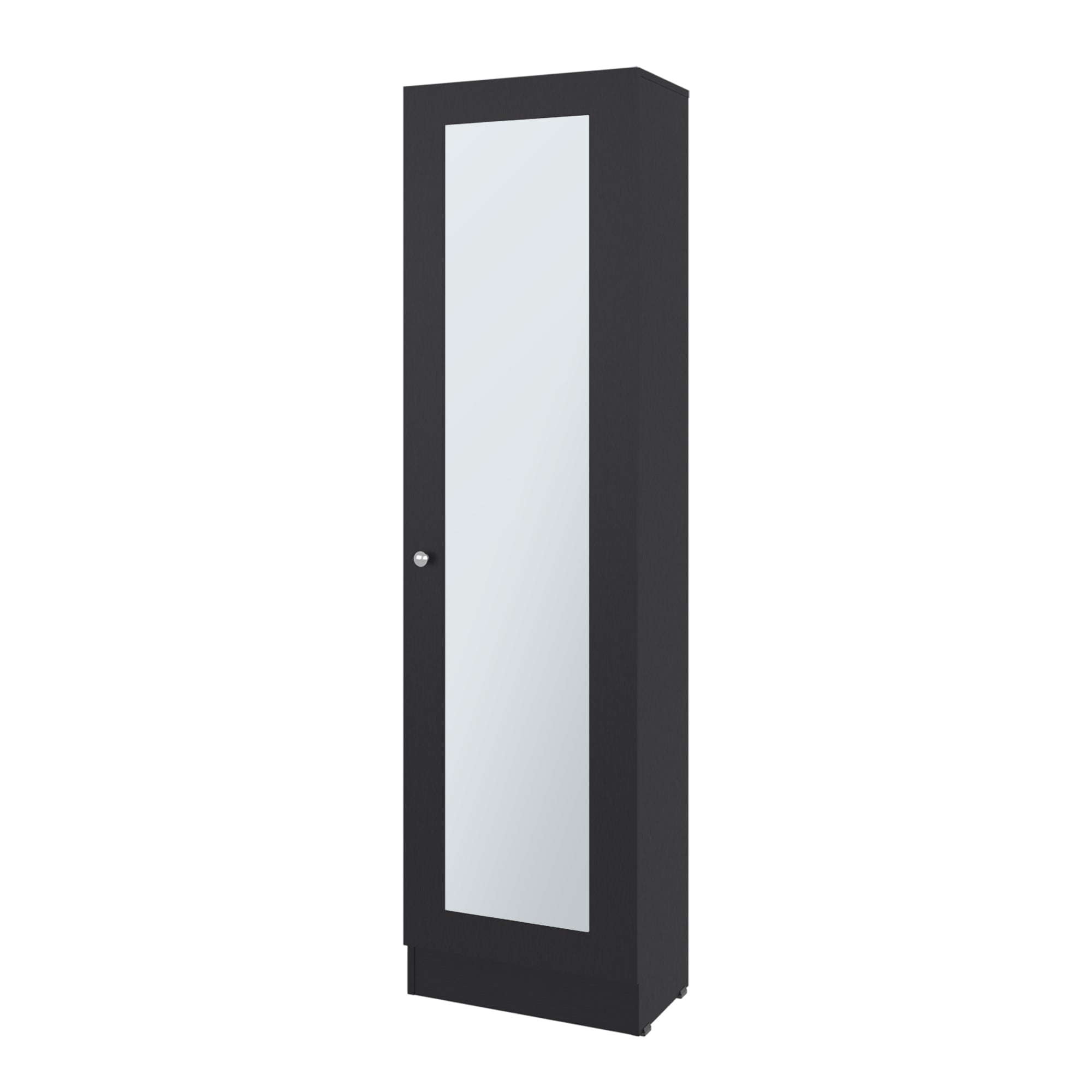 Fmfurniture - Closet 1 Puerta Con Espejo 180,1x49,1x30,2 Cm Negro