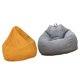 thumbnail image 5 of Funda del bolso de frijol de lino de 2 piezas de color sólido sofá funda gris + amarillo, 5 of 6