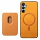 thumbnail image 1 of Funda de Cuero Magnética con Tarjetero para Samsung Galaxy A25 Cubierta Delgada Amarillo, 1 of 5