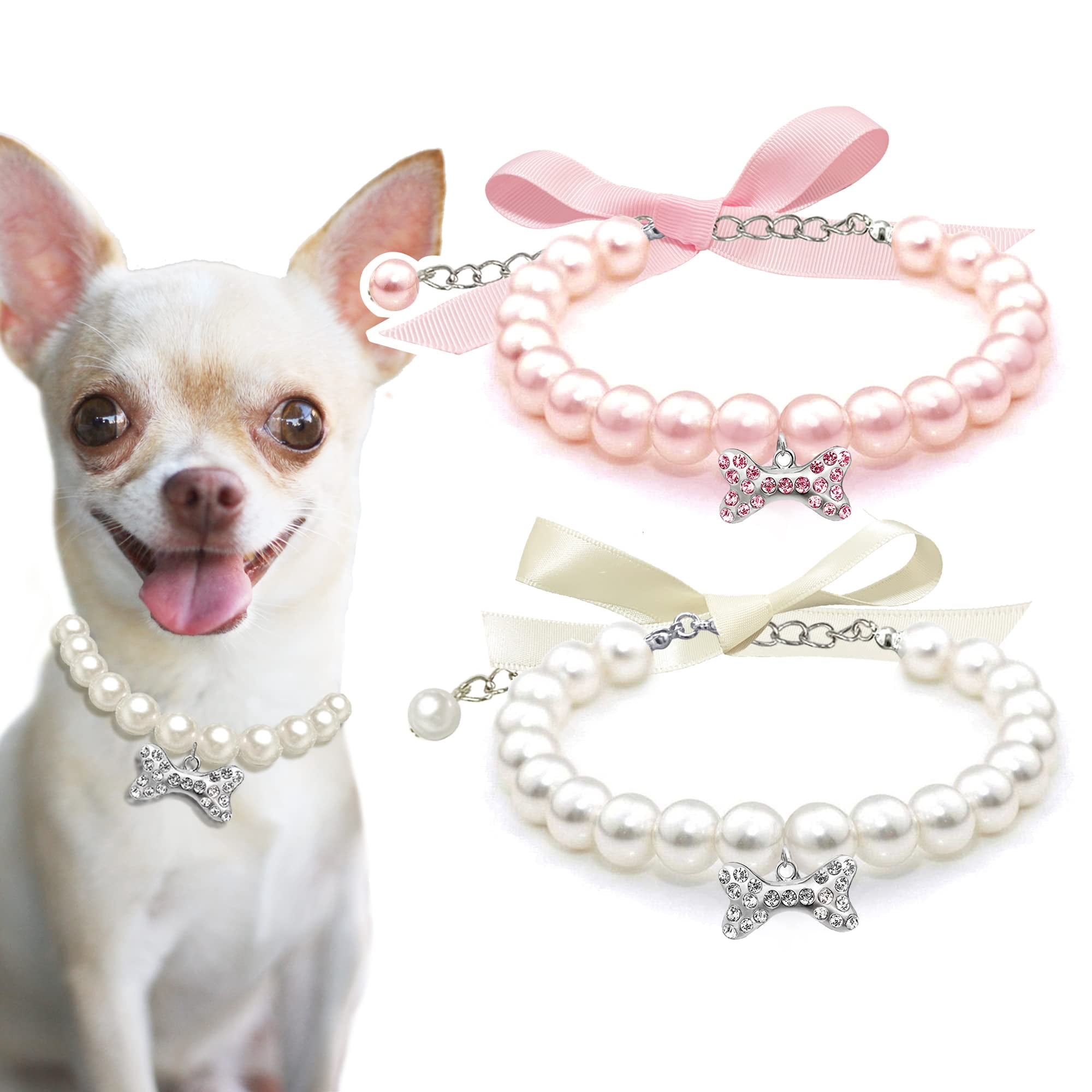 Collar De Perlas Para Perro Y Gato Casidoxi Fancy Wedding