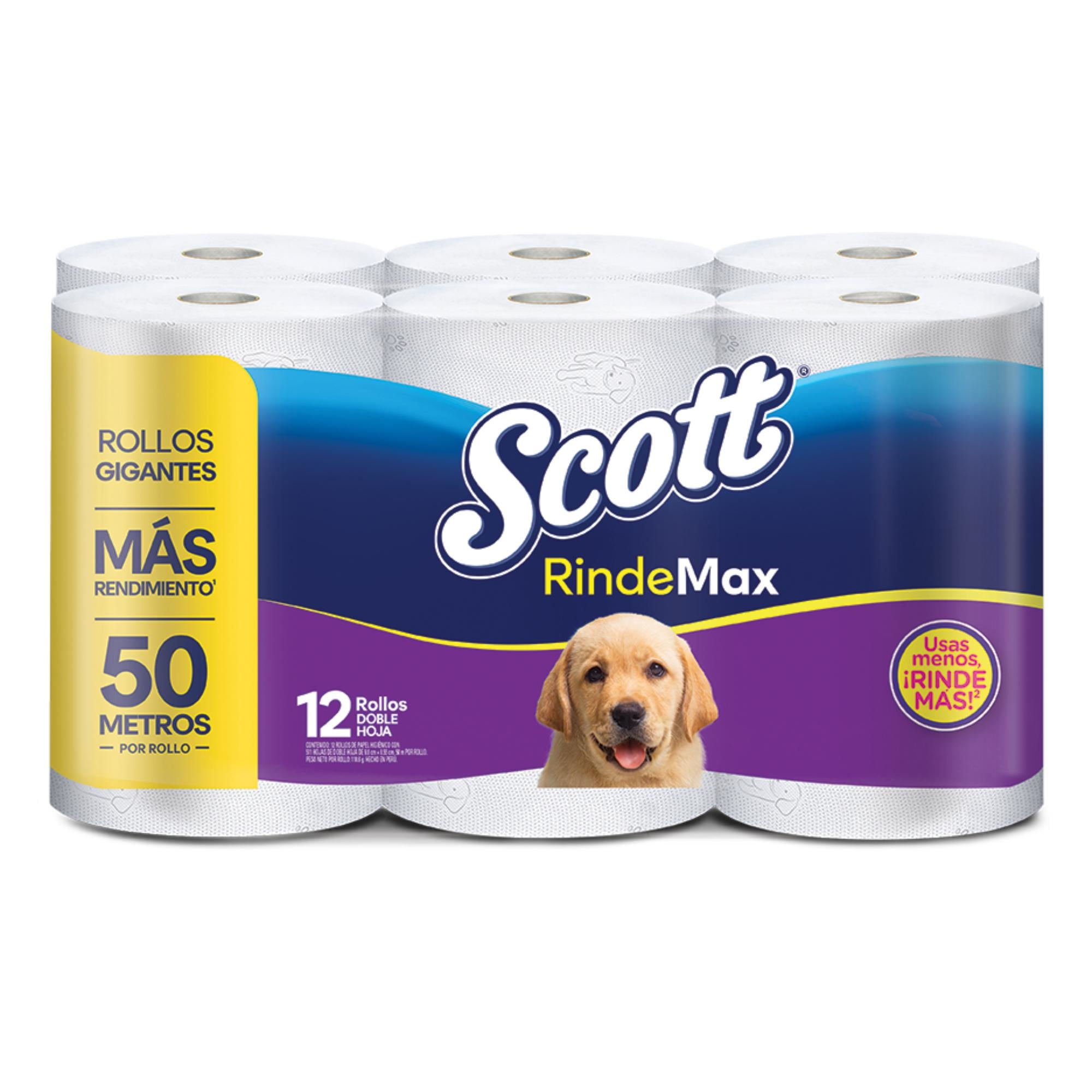 Papel Higiénico Rinde Max Doble Hoja 50 Metros 12 Un Scott
