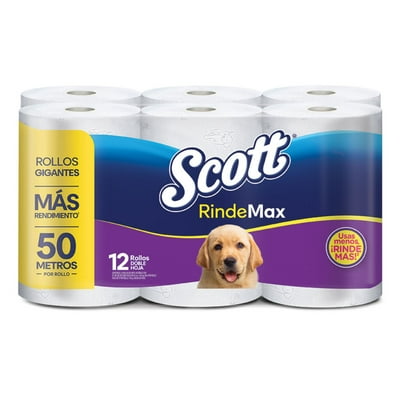 Papel Higiénico Rinde Max Doble Hoja 50 Metros 12 Un Scott