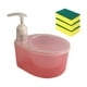 thumbnail image 5 of Dispensador De Jabón Líquido 2 En 1, 3 Esponjas Para Lavar Platos, Para Bar, Cocina, Encimera, Color Rosa, 5 of 5