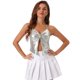 thumbnail image 1 of INSPIRE CHIC Top de Mujer Metálico sin Espalda Cami Asimétrico con Tirantes Espagueti Halter Brillante Tank Top XS Plata, 1 of 6