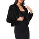 thumbnail image 4 of Chaqueta Bolero Formal de Mujer Recortada de Piel Sintética para Vestidos de Novia S Negro, 4 of 6