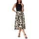 thumbnail image 1 of INSPIRE CHIC Vestido sin mangas de verano para mujer con diseño de patrón y cuello redondo, talla XS, negro beige, 1 of 6