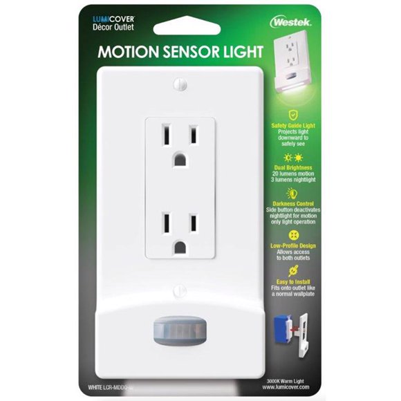 Placa de pared Nightlight Westek LumiCover activada por movimiento