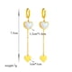 thumbnail image 3 of Aros Largos Corazón Colgantes - Acero Bañado En Oro 18k, 3 of 3