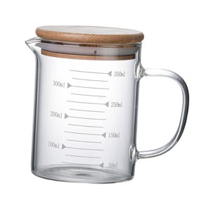 Bothyi - Taza Medidora, Jarra Transparente Para Bebidas Frías Y Calientes, Taza De Cristal De Leche Para Té, Agua, Leche, 350Ml
