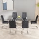 thumbnail image 1 of Modern Dining Chairs with Faux Leather Padded Seat Dining Living Room Chairs Upholstered Chair with Metal Legs Design for Kitchen, Living, Bedroom, Dining Room Side Chairs Set of 6 (Grey+PU)C-001, 1 of 3