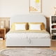thumbnail image 2 of Teddy Fleece Full Size Upholstered Platform Bed with Hydraulic Storage System, White, 2 of 3