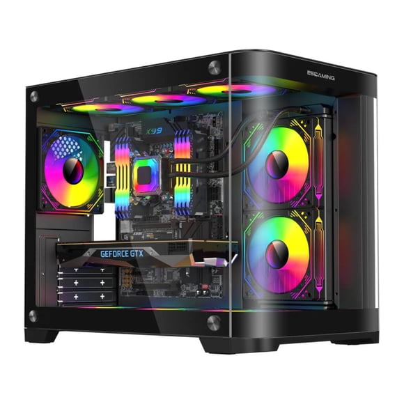 Gabinete Gamer ESGAMING Viper - Negro, Micro-ATX