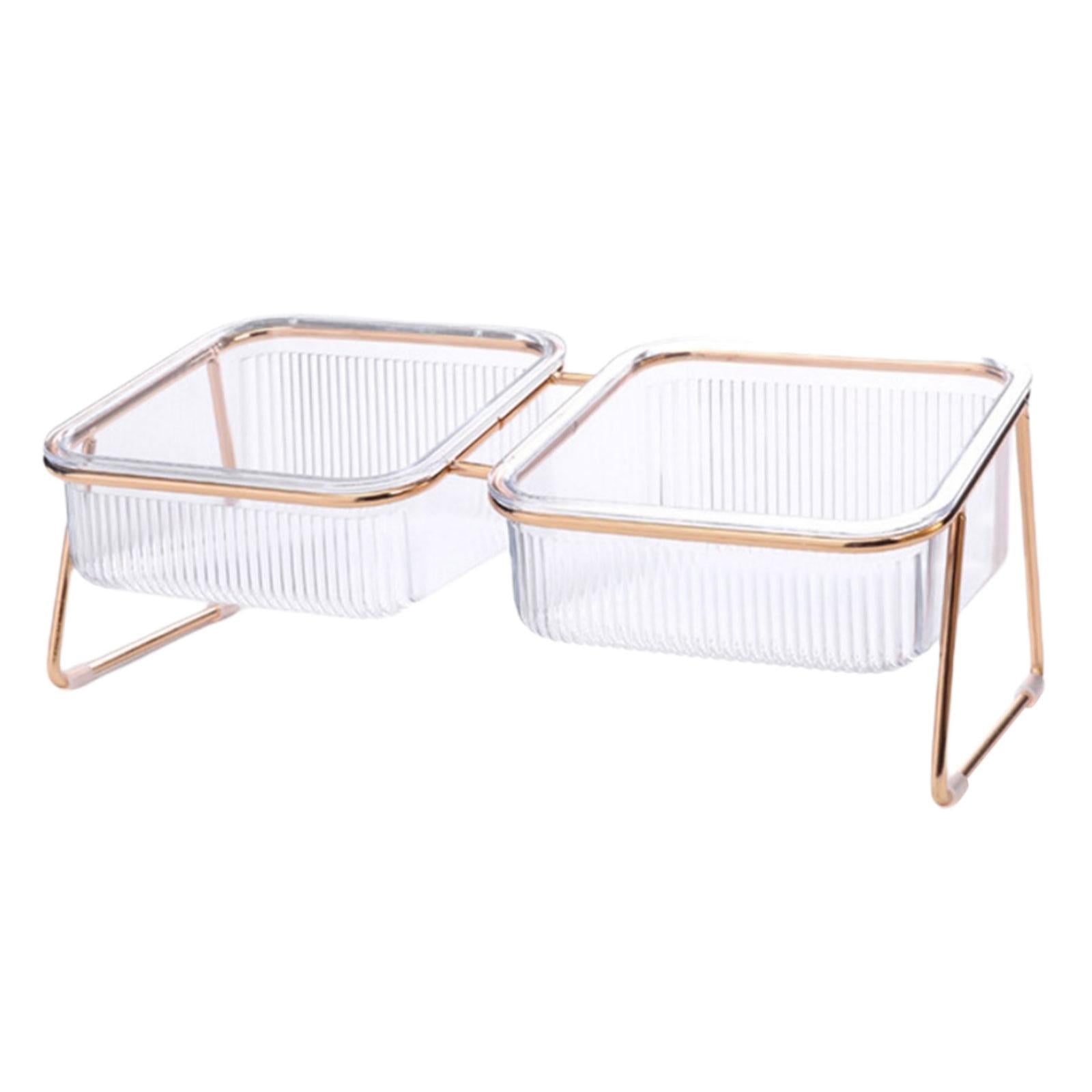 Magideal - Tazón De Comida Para Perros Y , Aperitivos Con Soporte De Hierro, Alimentador Antideslizante, Suministros Para Mascotas, Protección - Cuenco Doble