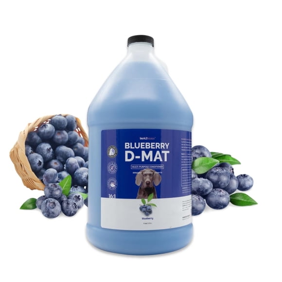 Acondicionador Para Perros Bark2Basics Blueberry D-Mat, 3.78 L, Totalmente Natural