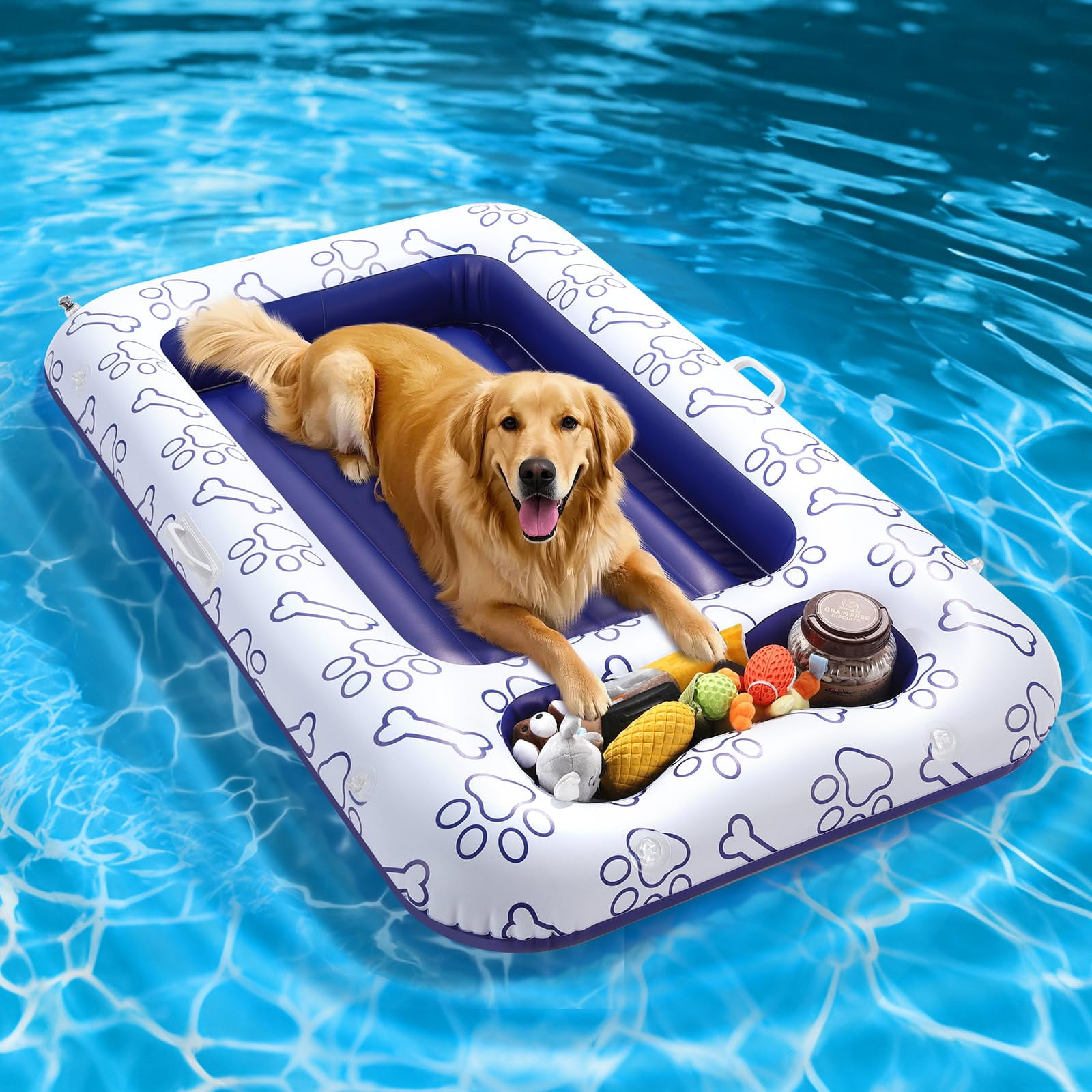 Flotador De Piscina Para Perros Moko Para Perros Pequeños, Medianos Y Grandes Azul