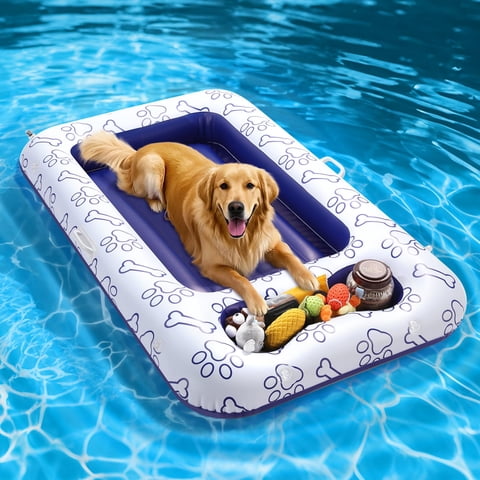 Flotador De Piscina Para Perros Moko Para Perros Pequeños, Medianos Y Grandes Azul