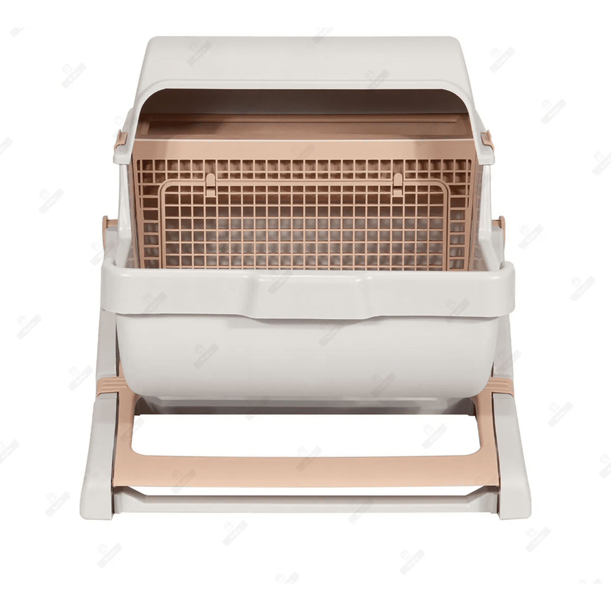 Genérico - Arenero Gatos Semi-automático Michis Baño Sanitario Grande Color Beige