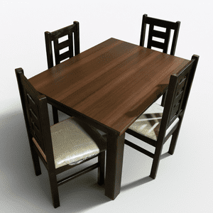 Araucarias - Juego De Comedor New Barcelona Chocolate 4 Silla Mesa Rectangular