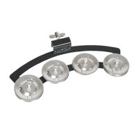 Magideal - Conjunto De Tambor De Pandereta Hi Hat, Sonajero De Campana De Mano, Agitador De Acero Inoxidable Montable, Pandereta De Percusión Para Concierto, Ktv Argén