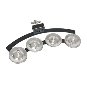 Magideal - Conjunto De Tambor De Pandereta Hi Hat, Sonajero De Campana De Mano, Agitador De Acero Inoxidable Montable, Pandereta De Percusión Para Concierto, Ktv Argén