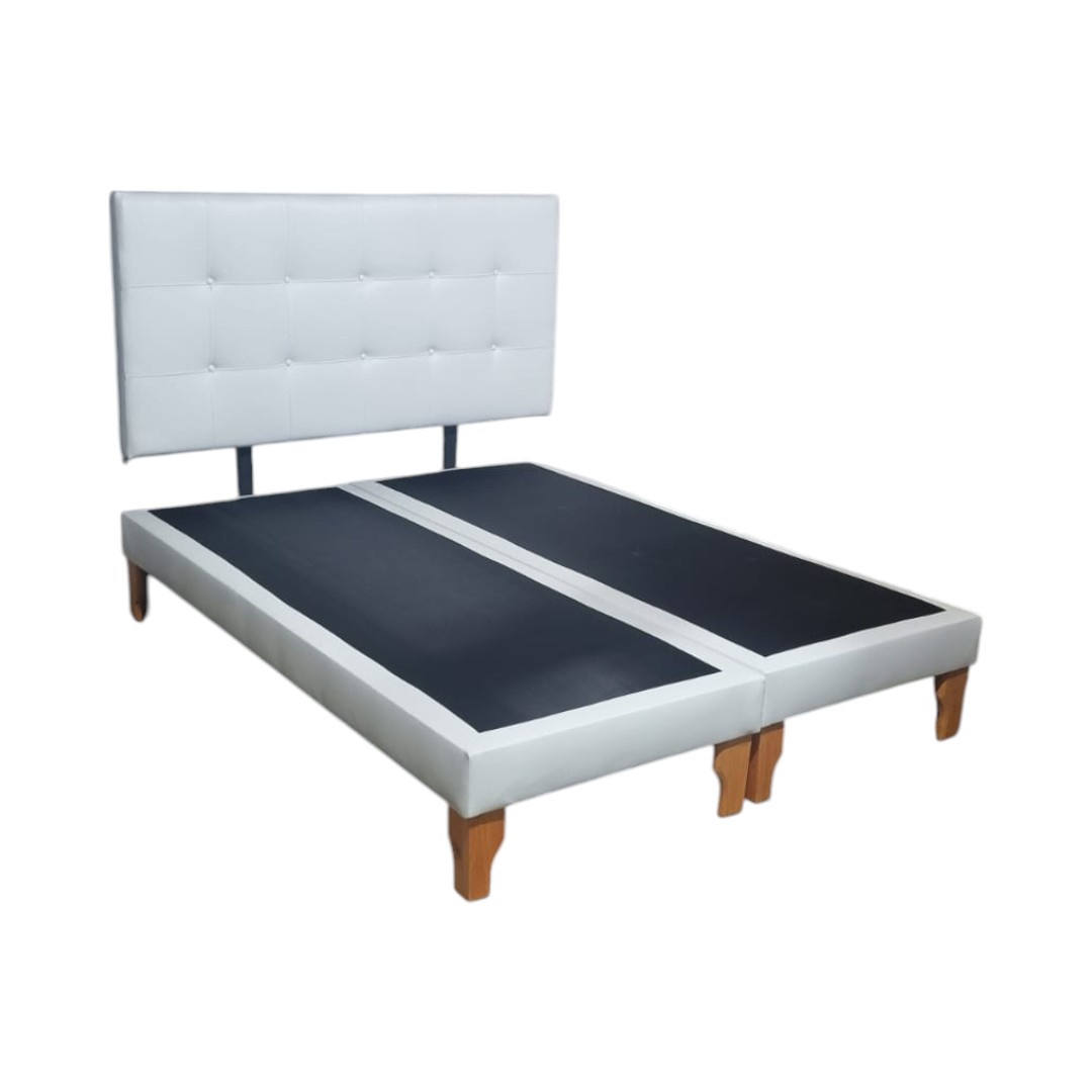 Diseños Valestrini - Cama King Ecocuero Blanco