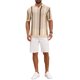 thumbnail image 2 of Camiseta Polo de Punto Hueco para Hombre Cuello en V Manga Corta Camisetas de Golf Polo 2XL Caqui, 2 of 5