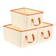 thumbnail image 1 of REGALWOVEN 3 Pcs Cubo de Almacenamiento, Caja de Almacenamiento de Tela con Asas, Cesta de Almacenamiento Plegable para Organizar Beige 15.7*9.8*7.9in, 1 of 6
