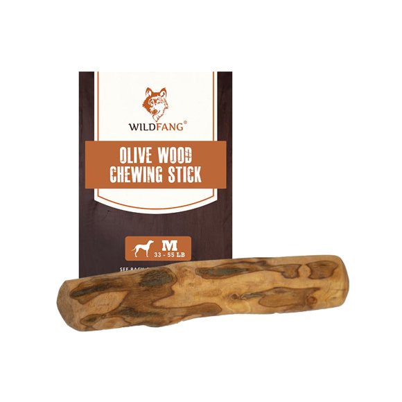 Juguete masticable para perros Wildfang de madera de olivo para la dentición de un cachorro