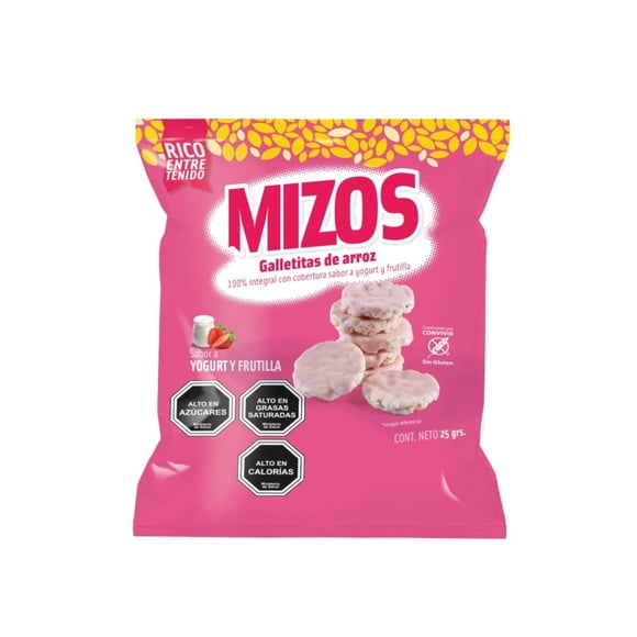 Galleta de Arroz Mizos Yogurt Frutilla, 25 g