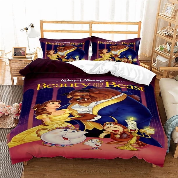 Cover Set Bedding Set Beauty And The Beast And Friends Special Gift3-Piece Bedding Set (1 Duvet Cover + 2 Pillow Shams)