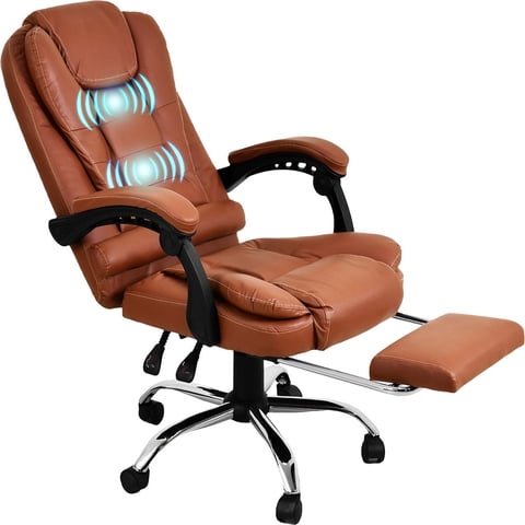 Houzer - Silla Ejecutiva Con Masaje De Cuero Para Oficina