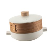 Magideal - Cazuela De Doble Capa Con Bandeja De , Olla Antiadherente Portátil Para Cocinar Al , Olla Para Sopa, Para Servir Guisos, Olla Caliente