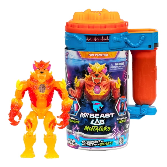 Figura de Acción Mrbeast Lab Hyper Fusion Mutators Pantera de Fuego