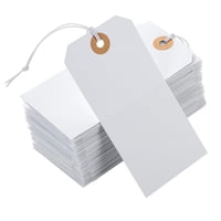 Magideal - 100 Uds Etiquetas De Regalo Con Cadena Etiquetas Colgantes En Blanco Con Agujero Etiqueta De Papel Diy Etiquetas De Precios De Joyería Para Favores De 12X6Cm