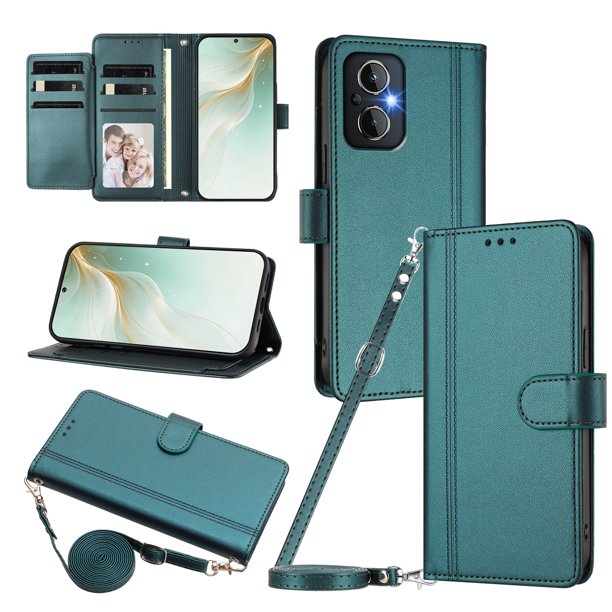 OnePlus Nord N20 5G Funda con Ranuras para 9 Tarjetas, Verde Oscuro
